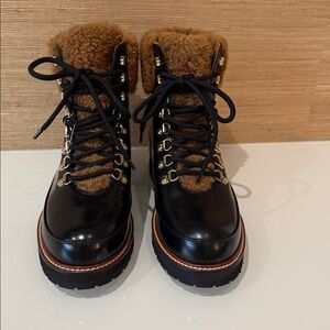Lafayette 148 New York Black and Brown Combat Boots